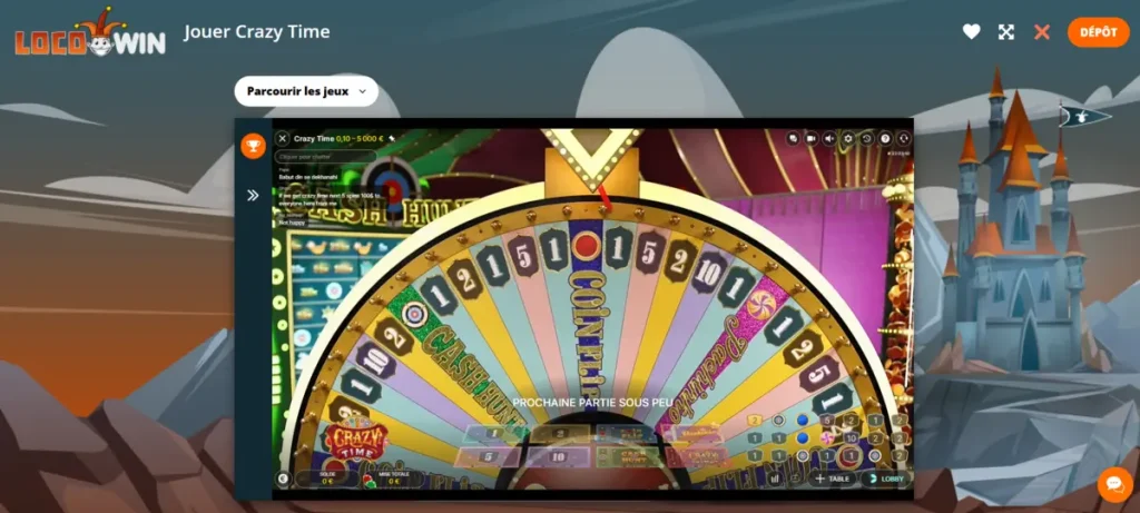 Prochaine partie Crazy Time